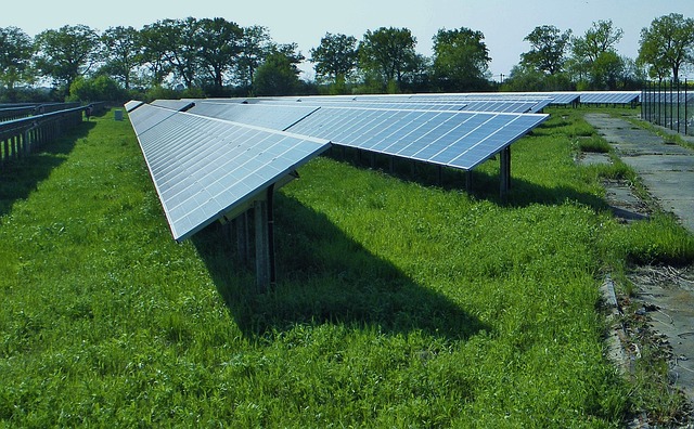 fotovoltaika na trávníku